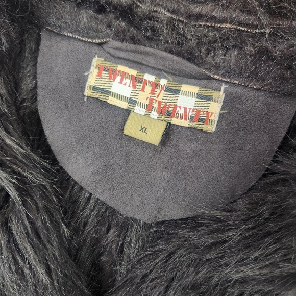 Y2k‎ Penny Lane Faux Fur trimmed coat Dark Brown XL Retro Bohemian - Picture 6 of 9